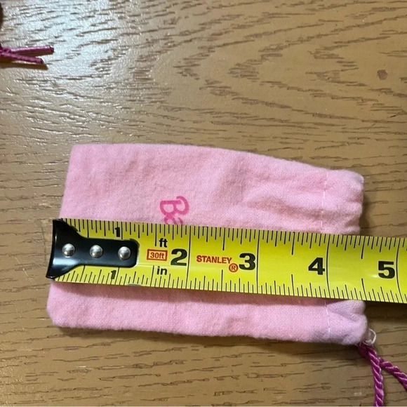 Barbie 1990's Accessories Pink Drawstring Bags Pouches Lot Of 2 - Picture 6 of 6